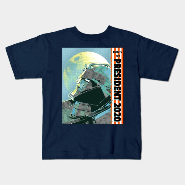 Robots For President 2020 Kids T-Shirt by Polygon Mountain